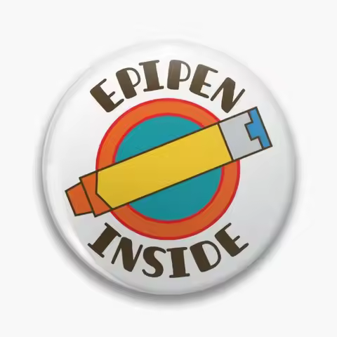 Epipen Inside English Soft Button Pin Gift Lapel Pin Decor Cute Clothes Cartoon Brooch Hat Funny Cre