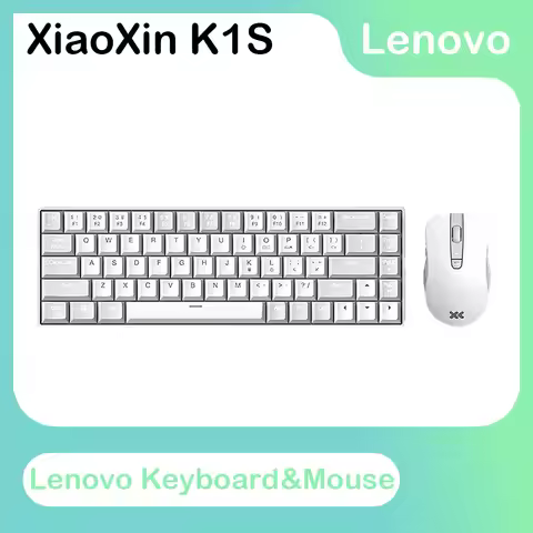 Lenovo Xiaoxin K1S Silent Wireless Keyboard & Mouse Combo, 68 Keys, 3-Level DPI, Windows Compatible