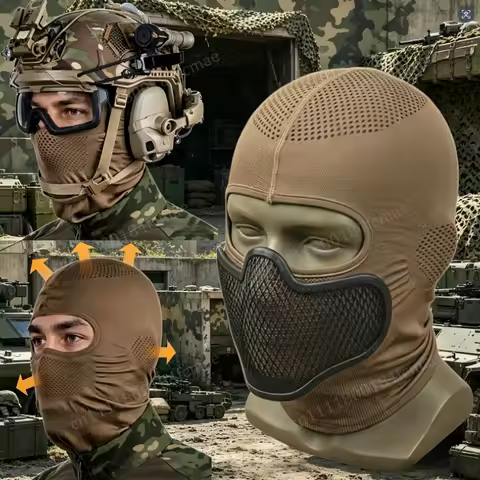 Tactical Venom Balaclava Mask V1 Elastic Breathable With Steel Mesh Full Protective Mask Headgear Hu