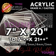 7 x 20 inches TO 21 ++ acrylic sheet with 2mm, 3mm 4mm and 5mm / transparent akrilik
