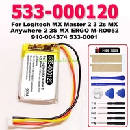 全新， 533-000120 Battery 2 For Logitech Anywhere 2S MX Ergo MX Master 3 + Tools