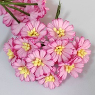 [10 Flowers/Pink PI6] Artificial Made From Paper Daisy Size 25 Mm DS250PI6
