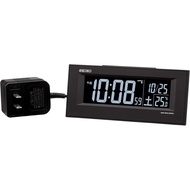 Seiko Clock Table Clock 01: Black Body Size: 6.4 x 15.4 x 3.9cm Alarm Clock Radio AC Digital BC413KD
