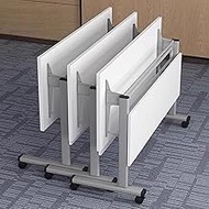 YVYKFZD Folding Conference Table, Flip Top Mobile Meeting Table, Rectangular Training Table, Rolling