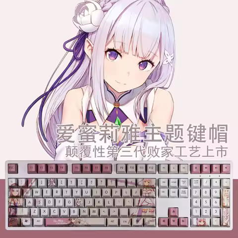 108 Keys/set PBT Dye Subbed Keycaps Cartoon Anime Gaming Key Caps For Re:Life In A Different World F