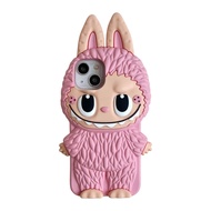 For iPhone 15 Pro Max 14 Pro 13 Pro Max phone case Cartoon cute labubu Three-dimensional shape Silic