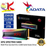 ADATA XPG SPECTRIX S20G / SPECTRIX S40G RGB PCIE GEN 3X4 M.2 2280 SSD SOLID STATE DRIVE - 256GB / 500GB / 512GB / 1TB / 2TB