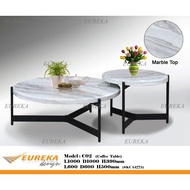 EUREKA 02 3ft Round Marble Coffee Table Set / Meja Kopi Steel (Deliver & Installation Klang Valley) 