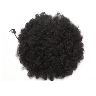 AfroพัฟKinky Curly Drawstring Pinytail Human Hair Buns Extensionsคลิปในผม 4 - 8 นิ้วธรรมชาติสีสําหรั