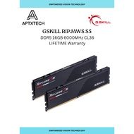 G.SKILL RIPJAWS S5 | BLACK | 6000MHz | 16GB (1x16GB) | CL36-36-36-96 1.35V | INTEL XMP | RAM DESKTOP