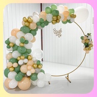 2M Balloon Arch Stand Metal Arch Backdrop Gold Flower Rack Circle Backdrop for Wedding/Birthday