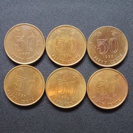 Koleksi Koin Hongkong 50 Cents Set tahun 6 pcs