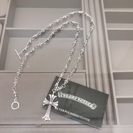 Chrome hearts 68cm長十字花配十字架吊墜OT扣項鍊
