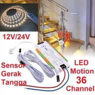 LED Motion Sensor Lampu Strip Sensor Gerak Tangga LED Fleksibel Pengontrol Otomatis Sistem 32 Channe