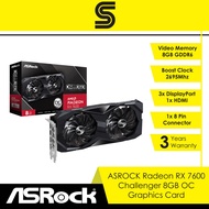 ASROCK Radeon RX 7600 Challenger 8GB OC Graphics Card