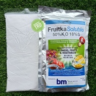 1 Kg Repack FRUITKA SOLUBLE Baja Subur Bunga Buah BM Behn Meyer Agricare 50%K2O 18%S Crystalline Sol