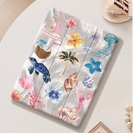 เคสป้องกันแท็บเล็ตลาย Ocean Element Collage พร้อม Ocean Elements ใช้งานได้กับ iPad 9.7/10.2/10.5/10.