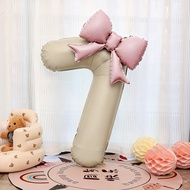 Birthday Bowknot Number Balloon 7 Girls Boys Birthday Party Scene Decoration Decoration Atmosphere P
