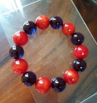 全新品 原產地 伊朗 16mm 稀有優質 紅金沙蜜蠟珠 / 藍光藍精靈蜜蠟圓珠手串一條 QB-183