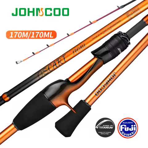 Johncoo Fishing Rod for Casting Jigging Rod 1.7m M ML Jigging Rod Powerful Titanium Tip Rubber Tail 