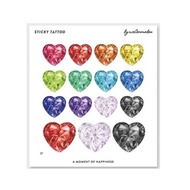 Watermelon heart jewel AT37 tattoo sticker