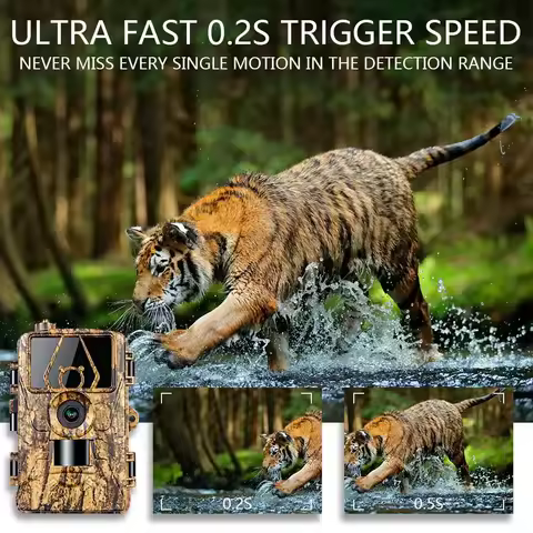 4G LTE Cellular Trail Camera 60MP Live Video 8K Wireless Cloud Service Outdoor Farm Wildlife Surveil