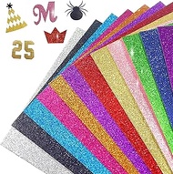 40 Sheets 20 Colors Glitter Cardstock - Colaele Cricut Paper Cardstock, No-Shed Sparkly Glitter, A5 