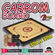 (Big) Wooden Carrom Board Striker Games Papan Karom With Checker/Papan Permainan Carrom