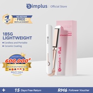 【Simplus Pink】Simplus Hair Straightener Cordless Portability 3D Float Plate Type-C Charging 180°C Co