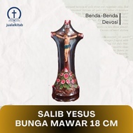 MAWAR Jesus Cross 18 cm Rose Flower Spiritual Devotional Object Jesus Cross