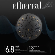 Outdoor Garden Rain Drum-13-Tone Steel Tongue Tambourine, Suitable for Sound Healing, 6.8-Inch Weath