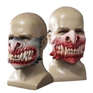 Topeng Zombie Bermutasi Lelaki Halloween Seram Alien Zombie Hantu Topeng Muka Separuh Muka Bilik Rum