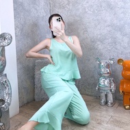 [HCM] Đồ bộ tole nữ bộ lanh mặc nhà quần 8 tấc áo sát nách F21 VNXK SHOP5SAO (43-75kg)