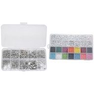 (QUBI) 1 Set Jewelry Findings Set Jewelry Making Kit Jewelry Findings Kit & 1 Set Beads Kit, 3mm Gla