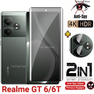 2IN1 Privacy Screen Protect Glass Film For RealmeGT Realme GT 6 6T GT6 GT6T RealmeGT6 4G 5G 2024 Ful