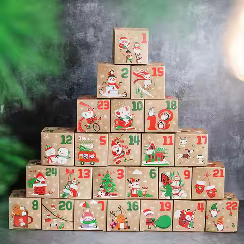 Christmas Advent Calendar Boxes 24 Days DIY Advent Calendar Boxes Paper Advent Countdown Gift Boxes 