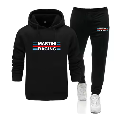 2025 new Martini Racing Hoodie Suit Men's Fashion Hoodie Brand Pants Casual Jogging Suit Sports Wear