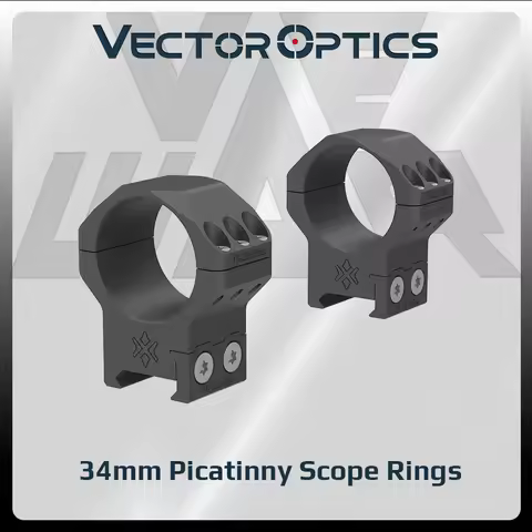 34M Picatinny Scope Rings 1.25" Profile Tactical Rifle Scope Mount for 34Mm Tube Optics Fits 56Mm Ob