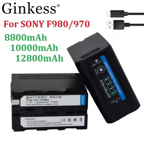 Batery NP-F980 NP-F970 For Sony CCD-TRV35 TRV940 CCD-RV100 DCR-TR7Series 8800/10000/12800mAh NP F970