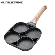 [IBUY] 4 Patterned Holes Burger Pan Non-stick Coating Egg Frying Pan Omelette Frying Eggs Pan