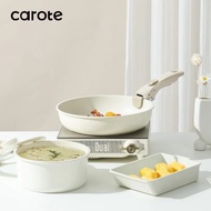 CAROTE White Granite Set of 5pcs, Sticky Meaning Carotene Cookware With Removable Handle For All Sto