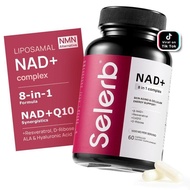 Selerb NAD+ Supplement for Women NMN Alternative Liposomal -β-NAD+, Trans-Resveratrol, CoQ10, D-Ribo