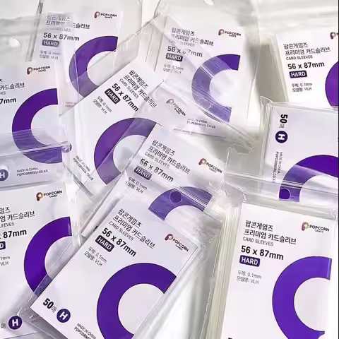 1 Bag/50Pcs Kpop Purple Photocard Holder Clear Popcorn 56x87 Card Sleeves Transparent Photographic P