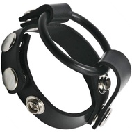 Strict Leather Rubber Cock Ring Harness