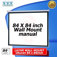 LAYAR MAXTOR WALL MOUNT MANUAL SCREEN 84 x 84 inch