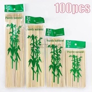 100pcs BBQ Sticks Disposable Barbecue Wood Sticks Barbecue Party Buffet Food Bamboo Sticks