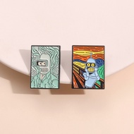 Comedy Cartoon Futurama Creative Brooch Robot Bender Metal Badge Clothing Accessories Pin Jewelry Gi