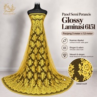 Code 6151 - Glossy Laminated Brocade Panel Fabric - Gr4D3 B - Length 2.7 m Width 1.5 m - Material fo