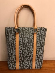 Dior 綠色緹花直式手提肩背包