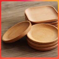 Square and round wooden tray 12x12cm SP01